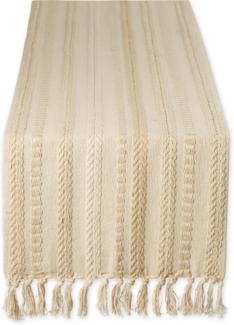 DII Farmhouse Tischläufer-Kollektion, geflochten, gestreift, 38,1x27,4 cm, Vintage-Leinen