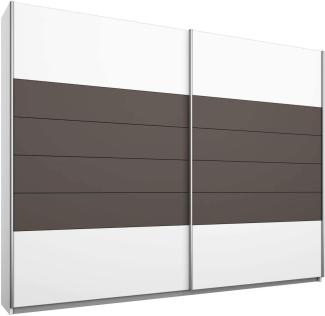 Rauch Möbel Barcelona Schrank Kleiderschrank Schwebetürenschrank 2-türig, Weiß / Lavagrau, BxHxT 226x210x62 cm