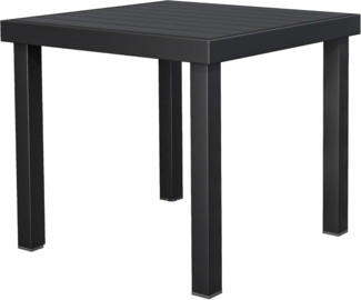 YITAHOME Gartentisch, 78x78 cm Terrassentisch mit WPC-Holztischplatte und Aluminiumrahmen, wetterfest, quadratischer Outdoor-Terrassentisch mit E-Beschichtung, Outdoor-Esstisch für Garten, Schwarz