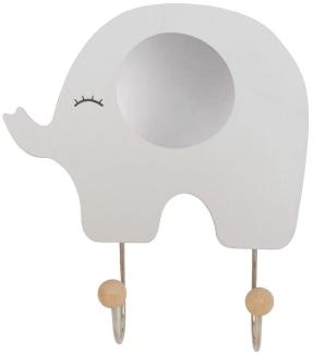 JaBaDaBaDo XL Holz Kinder Kleiderhaken Elefant Grau 19cm Deko Wandhaken R16044