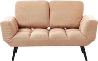 Schlafsofa BREKKE Sandbeige Bouclé