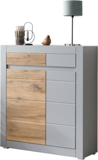 Kommode Tamaris in grau matt und Eiche 100 x 113 cm