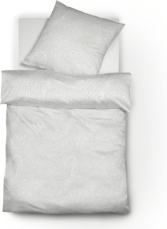 Fleuresse Jacquard Leinen-Bettwäsche Provence Prestige, silber 200x220 + 2 x 80x80 cm