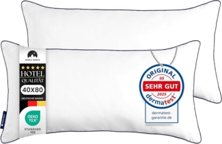 Gentle North Microfaserkissen Kopfkissen in Hotelqualität - Einzeln oder im 2er Set - 60° Waschbar, Füllung: Polyester, Rückenschläfer, Seitenschläfer, Bauchschläfer, Comfort, Reißverschluss für Füllung - Made in EU - allergikerfreundlich