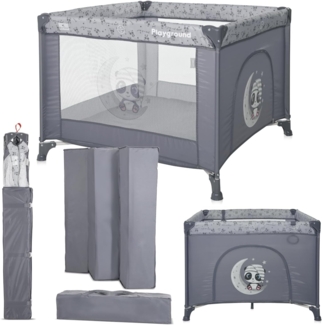Lorelli Reiselaufstall Playground faltbar seitliche Öffnung Matratze Tragetasche grau