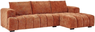 Vente-unique - Ecksofa - Ecke rechts - Strukturstoff - Terracotta - BENOLA
