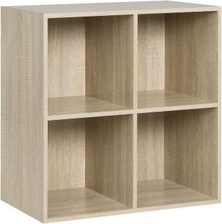 WOLTU Bücherregal Bücherschrank Standregal Würfelregal Aufbewahrungregal Raumteiler Büroregal Aktenschrank 4 Fächer 29 x 59,8 x 59,6 cm (BxHxL) SK002hei2