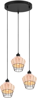 lightling Pendelleuchte Bojan, ohne Leuchtmittel, stylische Pendellampe aus Rattangeflecht