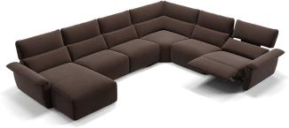 Sofanella Merida Wohnlandschaft Polsterecke Stoffsofa Sofa in Dunkelbraun