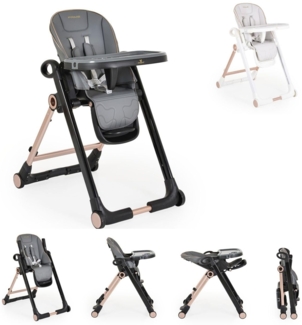 Cangaroo Kinderhochstuhl Prime klappbar höhenverstellbar Räder Gurt Babyliege grau