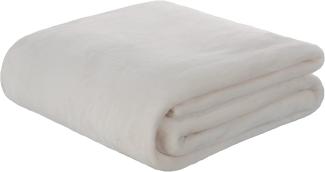 Brandsseller Flanelldecke Supersoft Kuscheldecke Tagesdecke Wohndecke - Uni - 180 x 220 cm - Creme