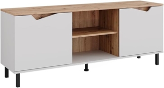 Lowboard Marelle Weiß/Artisan 150 x 60 cm mit 2 Türen Vicco