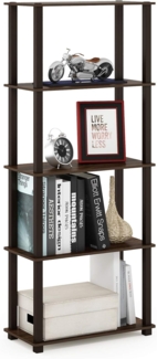 Furinno 5-Ebenen Mehrzweck-Regal mit quadratischen Rohren, holz, Walnuss/Braun, 29. 46x59. 94x145. 8 cm