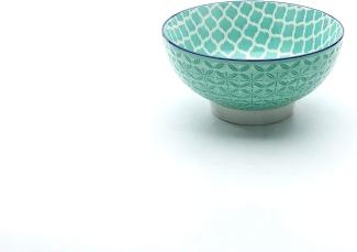 CREATable Schale -Müslischale Ø 15 cm MEDITERRAN Petroltürkis gemustert