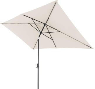 Doppler Sonnenschirm Jack 300x200 cm in Natur - Rechteckiger Sonnenschirm für Balkon & Terrasse - Schirm knickbar - Großer Balkonsonnenschirm - Kurbelschirm- Kippbarer Gartenschirm
