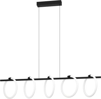 Eglo 900563 Hängeleuchte CARANACOA Stahl schwarz, Kunststoff weiss LED 5X7W 3000K L:117cm B:23cm H:110cm