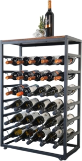 PROREGAL® Weinregal Bordeaux HxBxT 88x59x30cm 30 Flaschen + Ablage Schwarz/Bambus