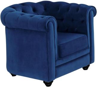 Sessel CHESTERFIELD - Samt - Dunkelblau