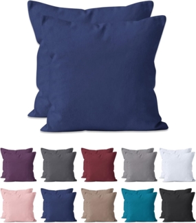 Hometex Premium Textiles Kissenbezug 2-er Set Kissenbezug Mikrofaser, Doppelpack Kissenhüllen ca. 95 g/m², Dekorative Dekokissen Sofakissen Lendenkissen Wurfkissenbezug mit Reißverschluss