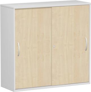 Schiebetürenschrank Oberboden 25 mm, 120x42x118cm, Ahorn Lichtgrau