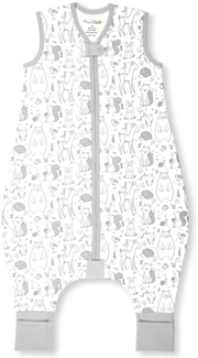 Baby Schlafsack mit Füße 1.0 TOG, Ganzjahres Schlafsack, Bio-Baumwolle Baby Schlafsäcke ohne Ärmeln Babyschlafsack mit Beinen für Junge Mädchen, 1er Pack, 100cm (Baby Höhe 102-112cm)