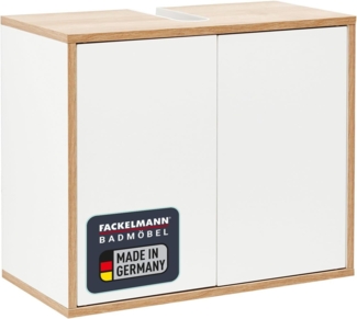 Fackelmann FINN Waschbeckenunterschrank 60 cm, Braun hell/Weiß