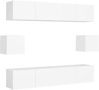 vidaXL 6-tlg. TV-Schrank-Set Weiß Spanplatte [3078683]