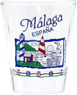 Schnapsglas Malaga Spanien mit Perlenverzierungen