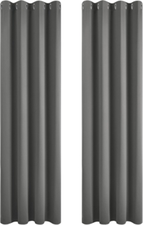 Deconovo Verdunkelungsvorhang Kälteschutz Gardinen Schlafzimmer Kälteschutzvorhang Blickdicht, 229x117 cm(HöhexBreite), Hellgrau, 2er Set