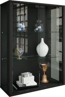 VCM Wandvitrine Udina 912484 Schwarz H. 80 x B. 60 x T. 25 cm