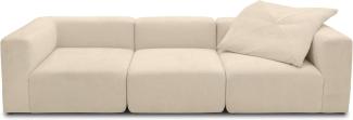 DOMO. collection 3 Couch, Sofa, Modulsofa, 3 Sitzer aus DREI Modulen, beige, 301x108 cm