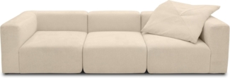 DOMO. collection Sofa 800013, 3-Sitzer Garnitur, rechteckig, gepolsterte Rückenlehne, Modul-Element, 3er Couch, Polsterganitur, 301 x 108 x 69 (BxTxH), beige