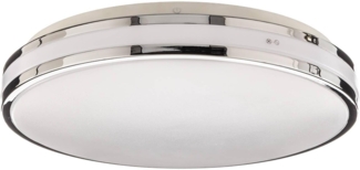 Arcchio Deckenleuchten Sinovu, LED-Leuchtmittel fest verbaut, warmweiß, Modern, Acryl, Metall, weiß, chrom, 1 flammig, inkl. Leuchtmittel, Bad