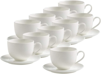 Maxwell & Williams Diamonds round Tasse mit Untertasse, Porzellan, DV0028