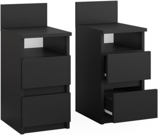 Nachttisch Monty Schwarz 2er Set Vicco