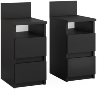 Vicco Nachtschrank Monty, Schwarz, 25 x 59.1 cm 2er Set