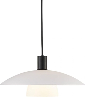 Nordlux Moderne Pendelleuchten Verona Ø 40 Cm Weiß 1-flammig Rund, Schwarz, weiß, Glas, Metall, 2010863001