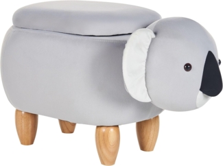 Hocker COALA Hellgrau Samtstoff