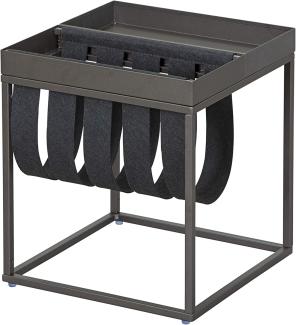 Beistelltisch CLUB NY MAGAZINE Anthrazit mit Filz Ablage