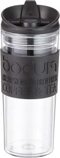 Bodum Travel 11101-01S Thermobecher aus Kunststoff, mit Klappdeckel, 0,45 l