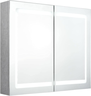 vidaXL LED-Spiegelschrank fürs Bad Betongrau 80x12x68 cm 326511