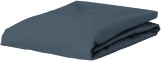 ESSENZA Spannbettlaken Satin Uni Baumwollsatin Blau, 140X200