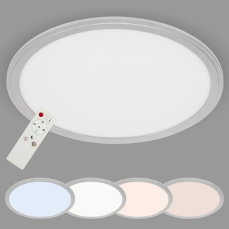 BRILONER Leuchten - LED Deckenlampe, LED Panel dimmbar, inkl. Farbtemperatursteuerung, inkl. Nachtlichtfunktion, inkl. Fernbedienung, 22W, 2. 200 Lumen, Ø 40cm
