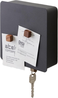 Yamazaki Schlüsselkasten "Tower" aus Metall 15x15x5cm, magnetisch, Schlüsselschrank, Schlüsselbrett, 5 Haken, Metall