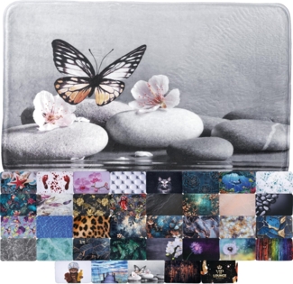 Sanilo Badematte mit Motiv, viele schöne Badteppiche zur Auswahl, rutschhemmend beschichtet, waschbar, schnelltrocknend, Polyester, rechteckig, sehr weich, hochwertig & modern, 50x80 cm oder 70x110 cm