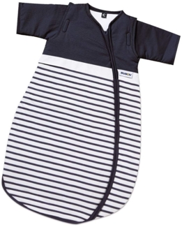 Gesslein Lieferumfang Baby Schlafsack Bubou - ganzjahres-Kinderschlafsack mit Temperaturregulierung - Schlafsack Winter Baby - Comfortemp Material - Größe: 70 - Farbe: Marine-Weiß gestreift