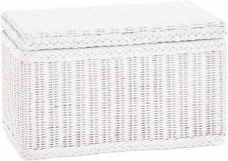 Krines Home Wäschetruhe Truhe/Wäschetruhe Rechteckig aus Rattan mit stabilem Deckel und Inlett, Leicht, Stabil