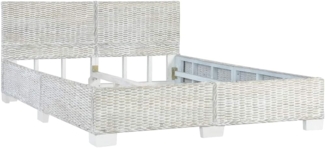 vidaXL Bettgestell Grau Natur Rattan 140 x 200 cm 283091