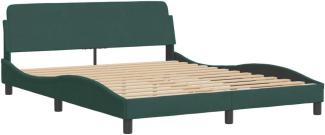vidaXL Bettgestell "Dover" Dunkelgrün 160x200 cm Samt 373215