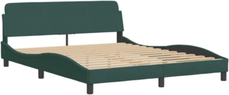 vidaXL Bettgestell "Dover" Dunkelgrün 160x200 cm Samt 373215